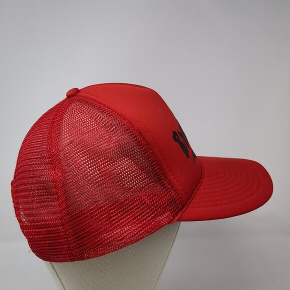 Brookfield American Snapback Trucker Hat Red One Size Adjustable Rope Speedway - Picture 5 of 9